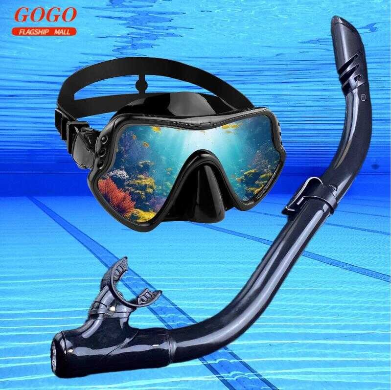 Diving Mask With Snorkel 180° Panoramic View Anti-Leak Snorkeling Set ...