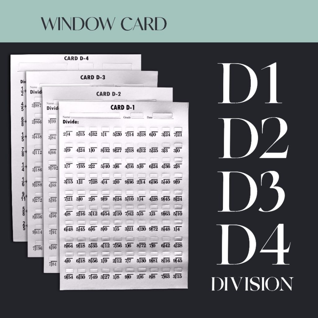 Window Card A1 A2 A3 A4 Addition Math Test Reusable & Durable for Grade ...