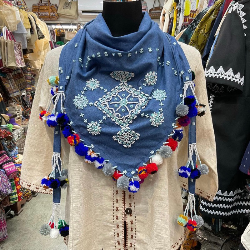 Mindanao Tangkulo Scarf | Hand Beaded Bitaug Scarves | Ethnic Wear ...