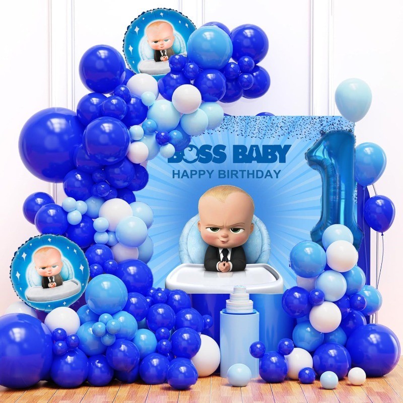90Pcs/set Boss Baby Theme Balloon Garland Arch Kit 40inch Number ...