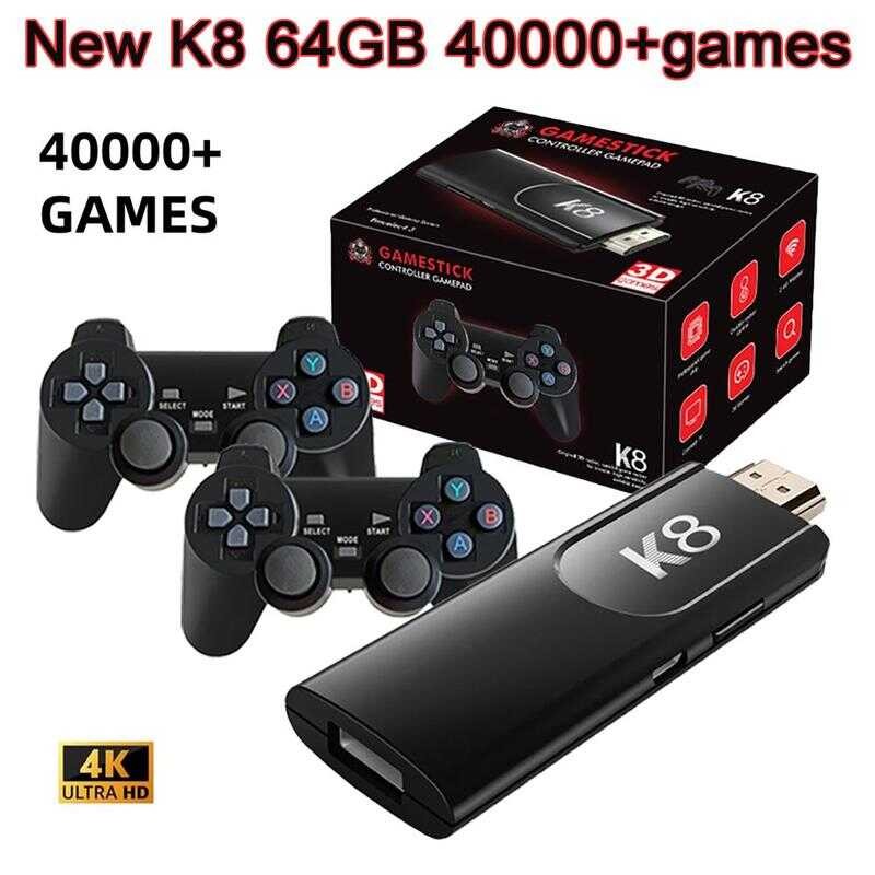 New K8 64Gb 40000+Gaming Stick 4K Gaming Console 3D HD Retro Video Boy ...