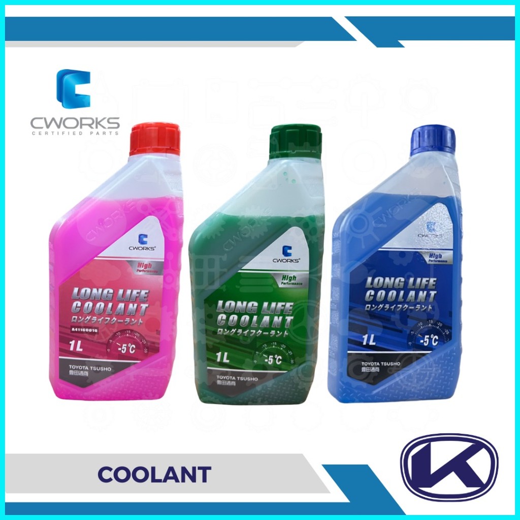 CWORKS Made by Toyota Tsusho Long Life Coolant 1 Liter Pink Green Blue ...
