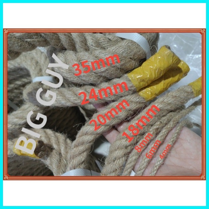 (STOCK&COD)24/ 35mm Jute rope/battle rope/natural jute rope/swing rope ...