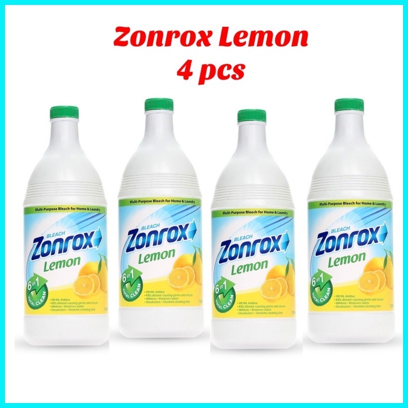 Zonrox Bleach Lemon 1000ml (set of 4 pcs) | Shopee Philippines