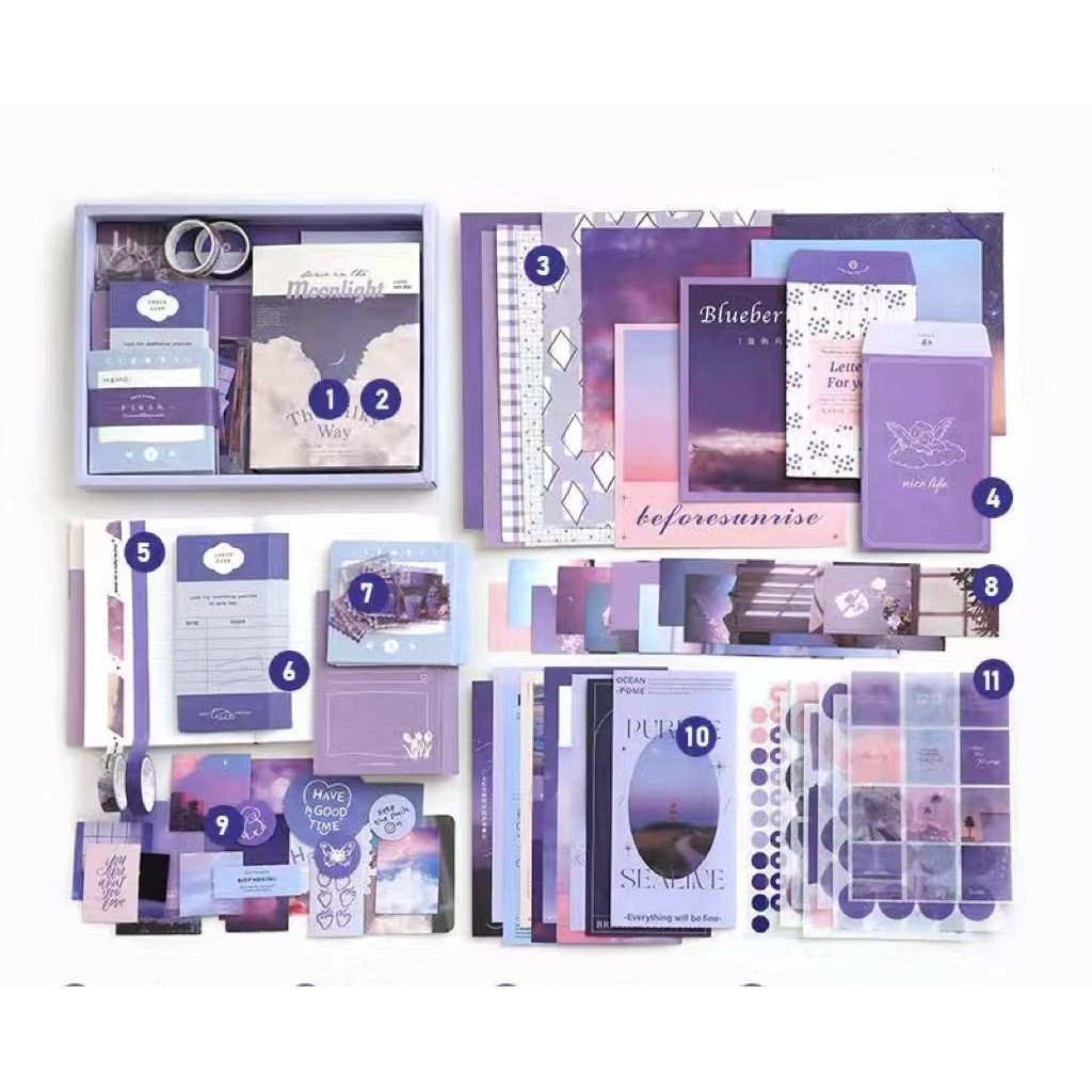 【155pcs】Journal Kit Set Gift Box/Agenda Set Pack/Cute notebook/cute ...