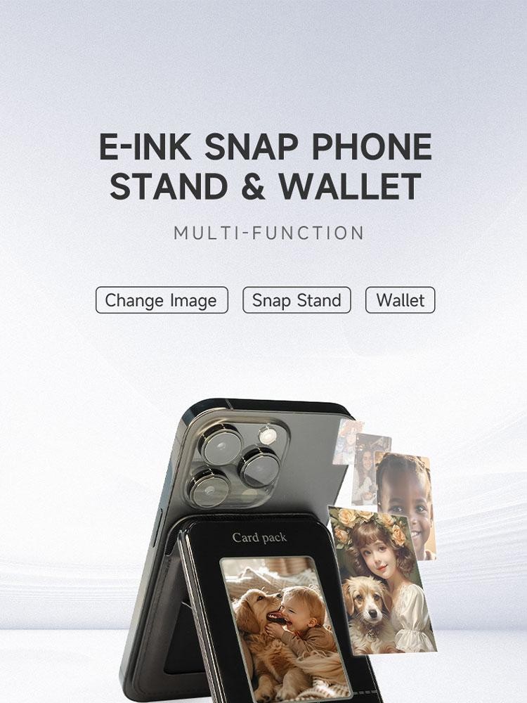 New Eink Screen Snap Phone Stand Magsafe Wallet for IPhone 12 13 14 15