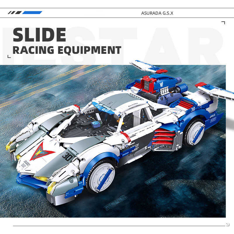 OC Technical 3907Pcs Future Formula Racing Car Model Building Bloc DIY ...