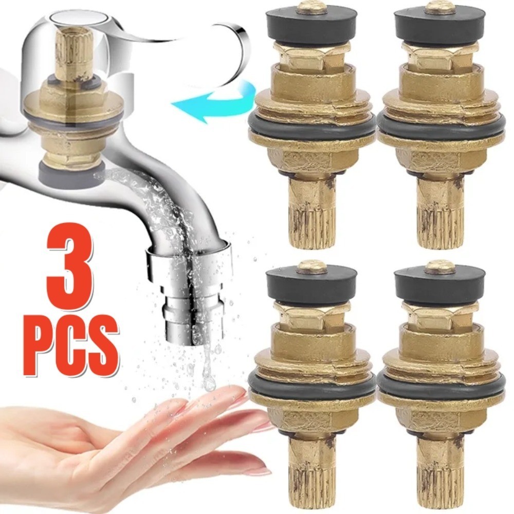 3Pcs Brass Slow Opening Faucet Spool - G1/2 Bsp 20 Tooth Cartridge ...
