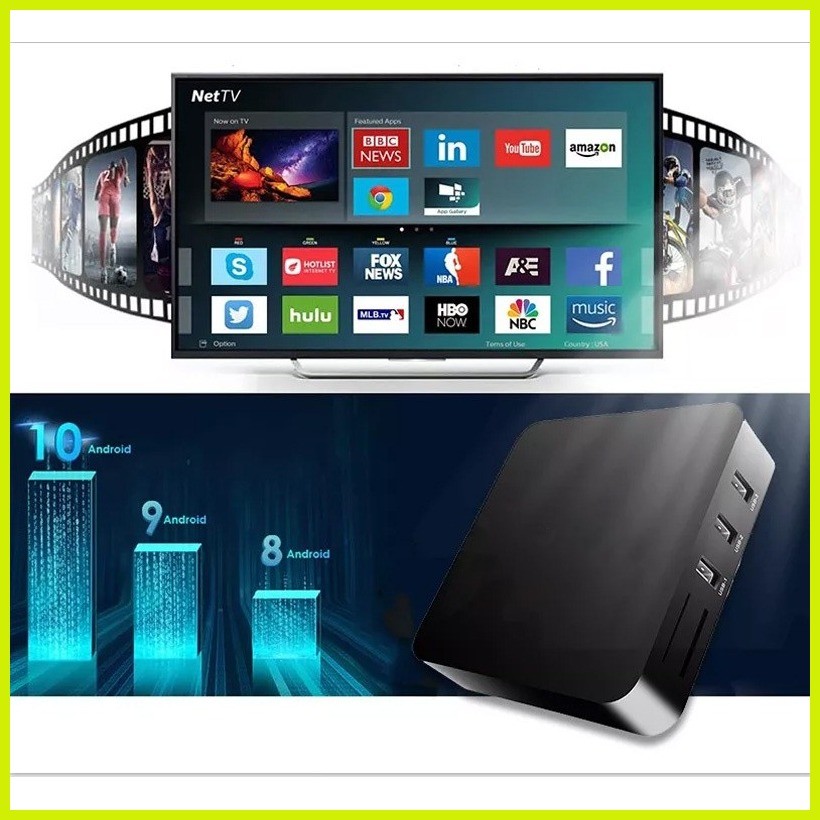 ☃ 4K Smart Android Box HD Quad Core Wi-Fi Android Version 10.0 Home ...