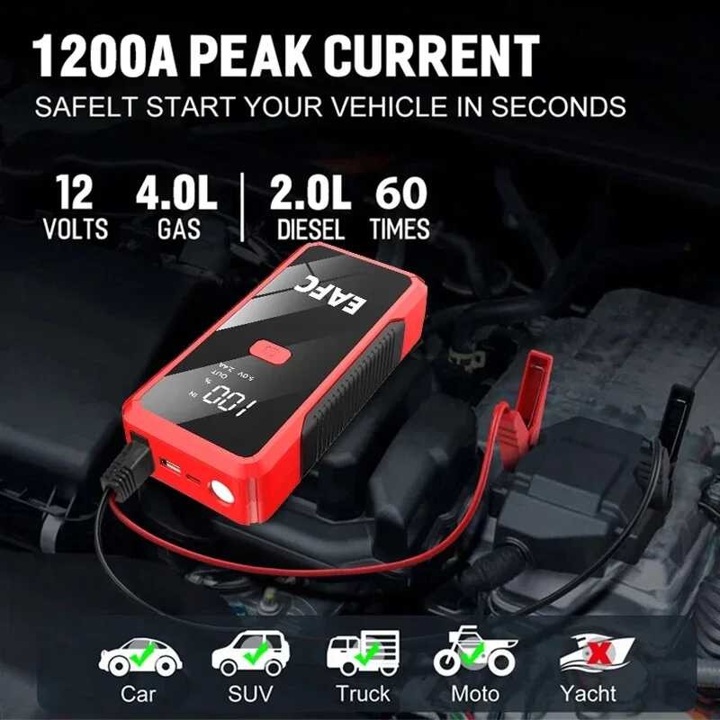 TISHOW Avviatore Emergenza per Auto, Avviatore Batteria Auto 3000A (per