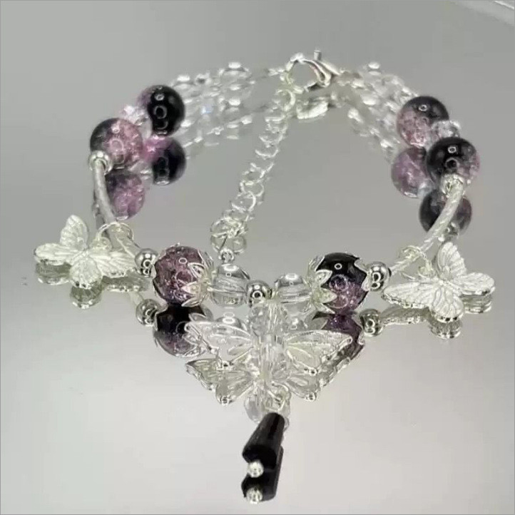 [Flower Language] Ancient Italian Bracelet Pink Green Unique Color