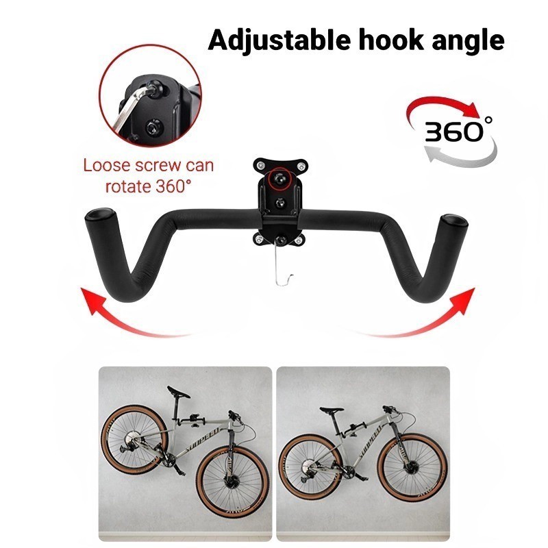 COD Bike Wall Hanger Bicycle Wall Hook Adjustable 360° Mount Bike Wall