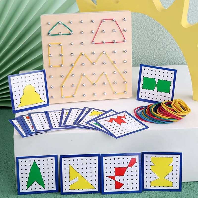 Tt Tt Tt Wooden Geoboard Early Development Toy Matrix 8X8/7X7 Geometry ...
