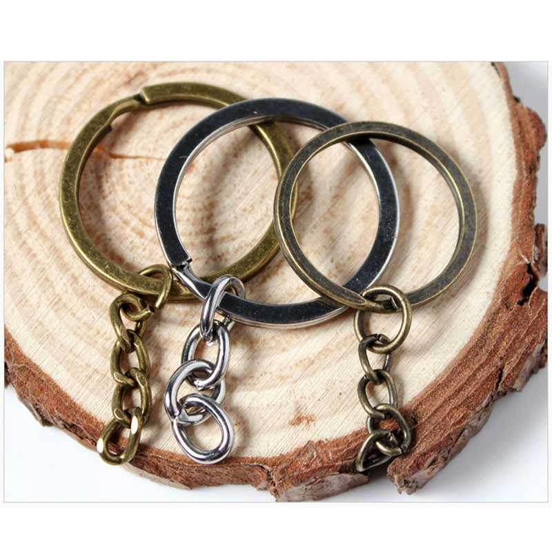 100Pcs/Bag Key Ring With Chain Metal Keychain Rings Key Chain Key ...