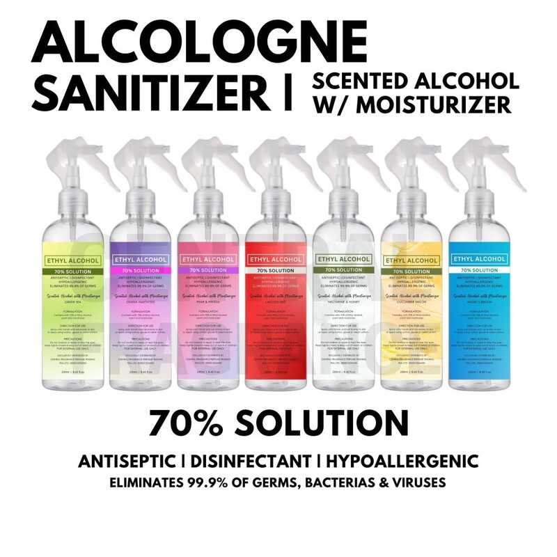 250Ml ALCOLOGNE SANITIZER / SCENTED ALCOHOL With Moisturizer Ded ...