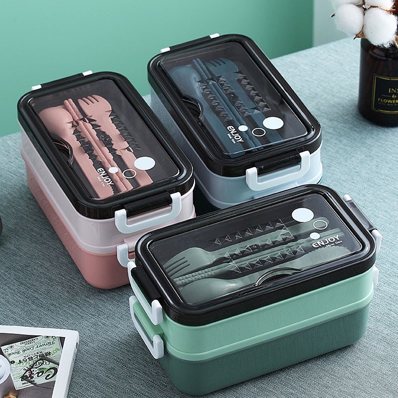 Double Layer Lunch Box Leak Proof Lunch Box Student Lunch Box Work ...