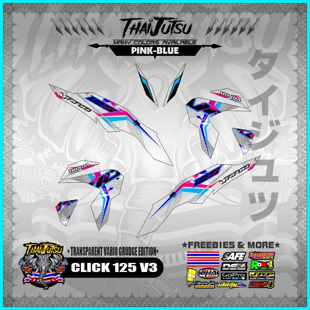 [ PREMIUM UV PRINT ] TRANSPARENT CLICK 125 V3 DECALS ( VARIO GRUDGE ...