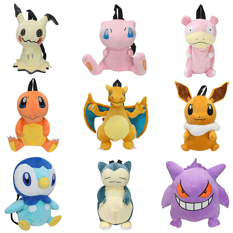 Backpack Toys Plush Eevee Mimikyu Mew Gengar Soft Stuffed Shoolbag ...