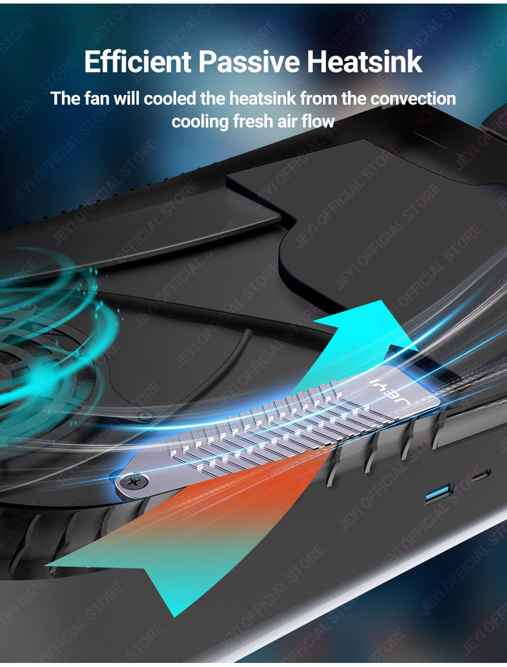 JEYI PS5 SSD Heatsink Full Cover withFins, Playstation 5 Cooler ...
