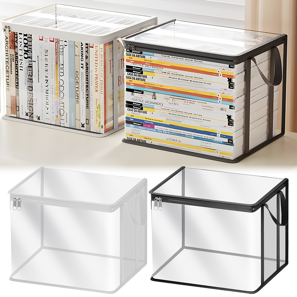 PVC Book Storage Box - Household Organizing Case - Handheld Foldable ...