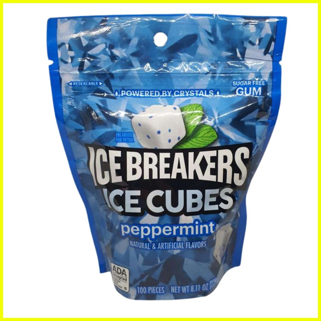 Ice Breakers Ice Cubes Sugar Free Gum, Peppermint, 100 Pieces Shopee