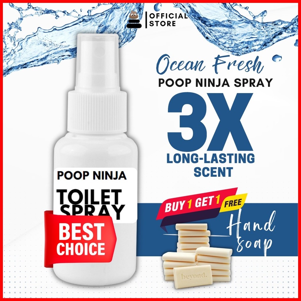 OCEAN FRESH Poop Spray Odor Buster - Poop Ninja Poo Spray Toilet ...