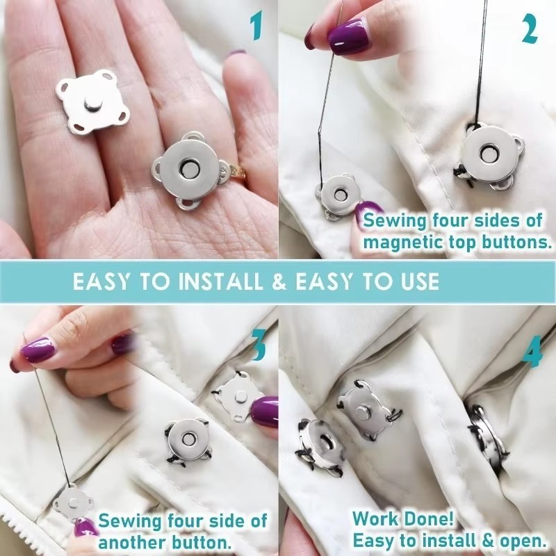 20/5 Sets Magnet Snaps Button - 5 Colors Magnet Button - Mini ...