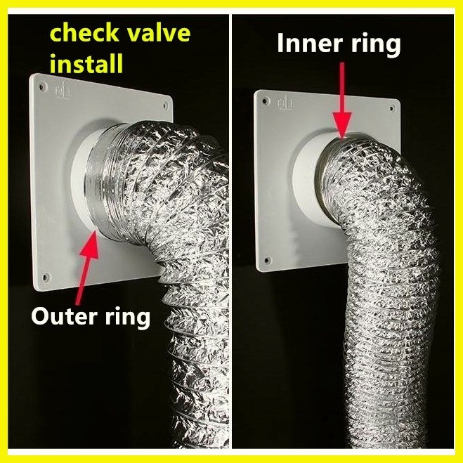 range hood hose check valve Aluminum duct hose A/C exhaust hose