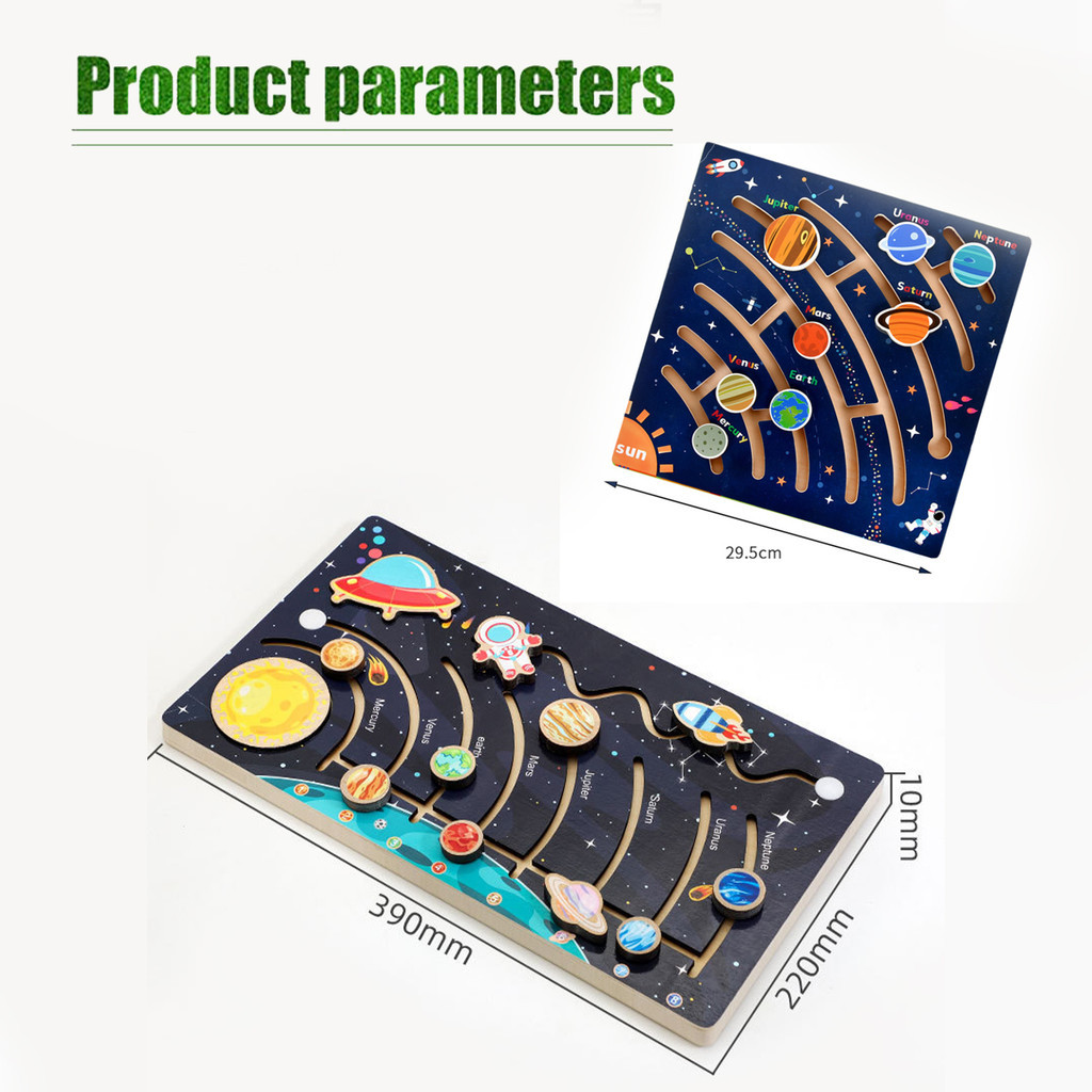 Eight Planets Outer Space Solar System Jigsaw Puzzle Board Educational ...