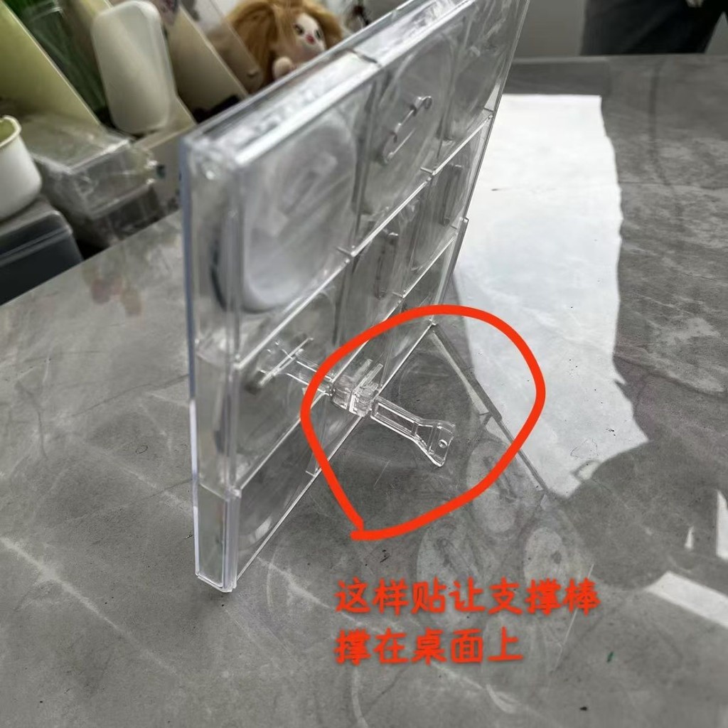 Transparent nine grid 58mm badge storage box badge millet display rack ...