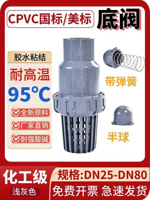 CPVC Self-priming with Spring Plastic Bottom Pipeline Check Valve PVC-C ...