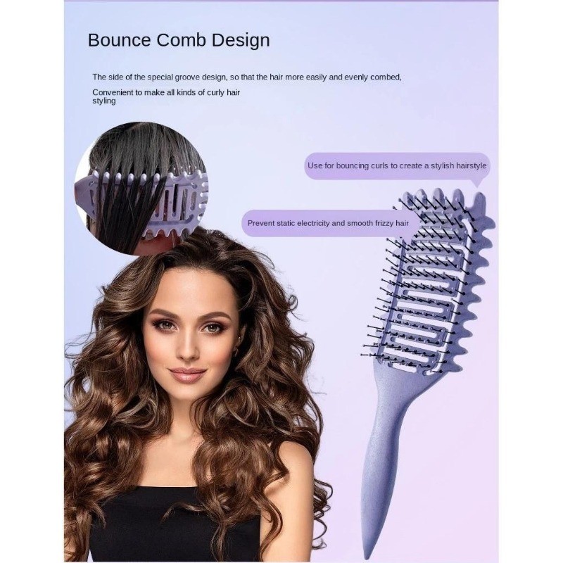 Curls Barber Styling Tool Bounce Curl Define Styling Hair Brush Tangled ...
