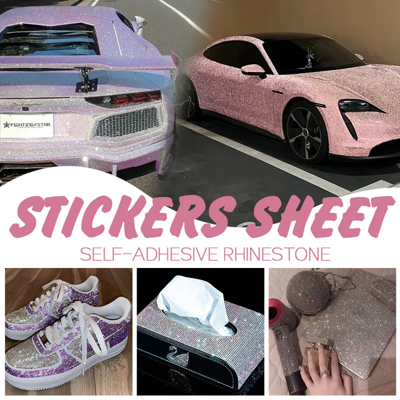 QIAO Rhinestones Sticker Self-Adhesive Glitter Rhinestones Crystal Gem ...