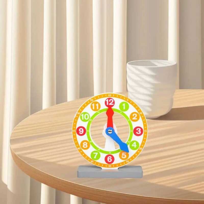 Wooden Montessori Clock Kids Toy Puzzle Model Teaching Clock Activities ...