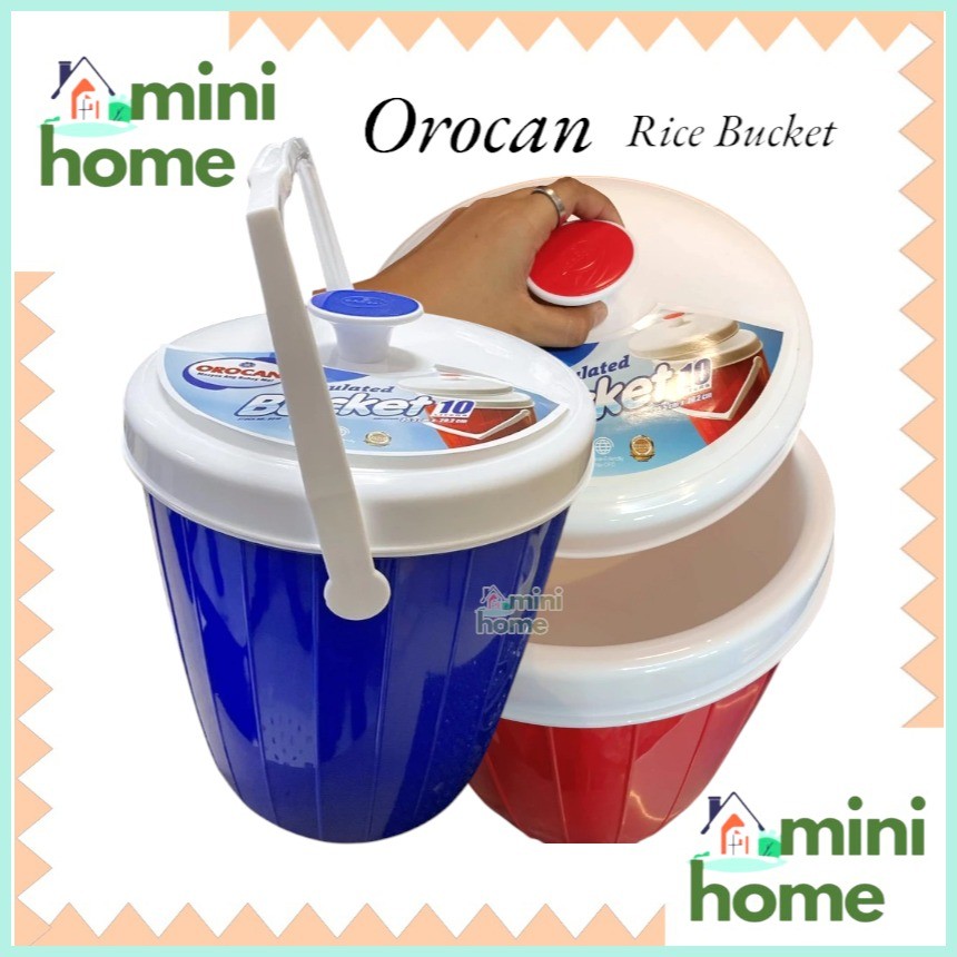 OROCAN RICE (10 LITERS) INSULATED BUCKET (RED/BLUE) | Shopee Philippines