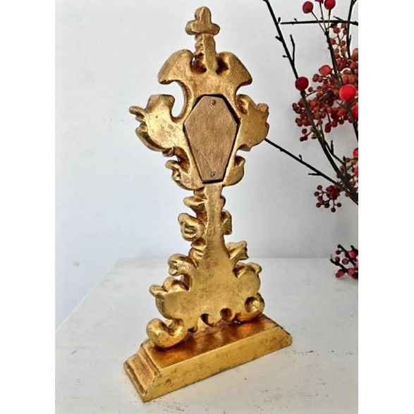 Small Fiber Stone Reliquary with Holder for Relics, for Home, Catholic ...