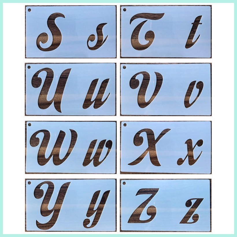 un* 40 Pcs PET English Letters Stencils Set Drawing Template Ruler DIY ...
