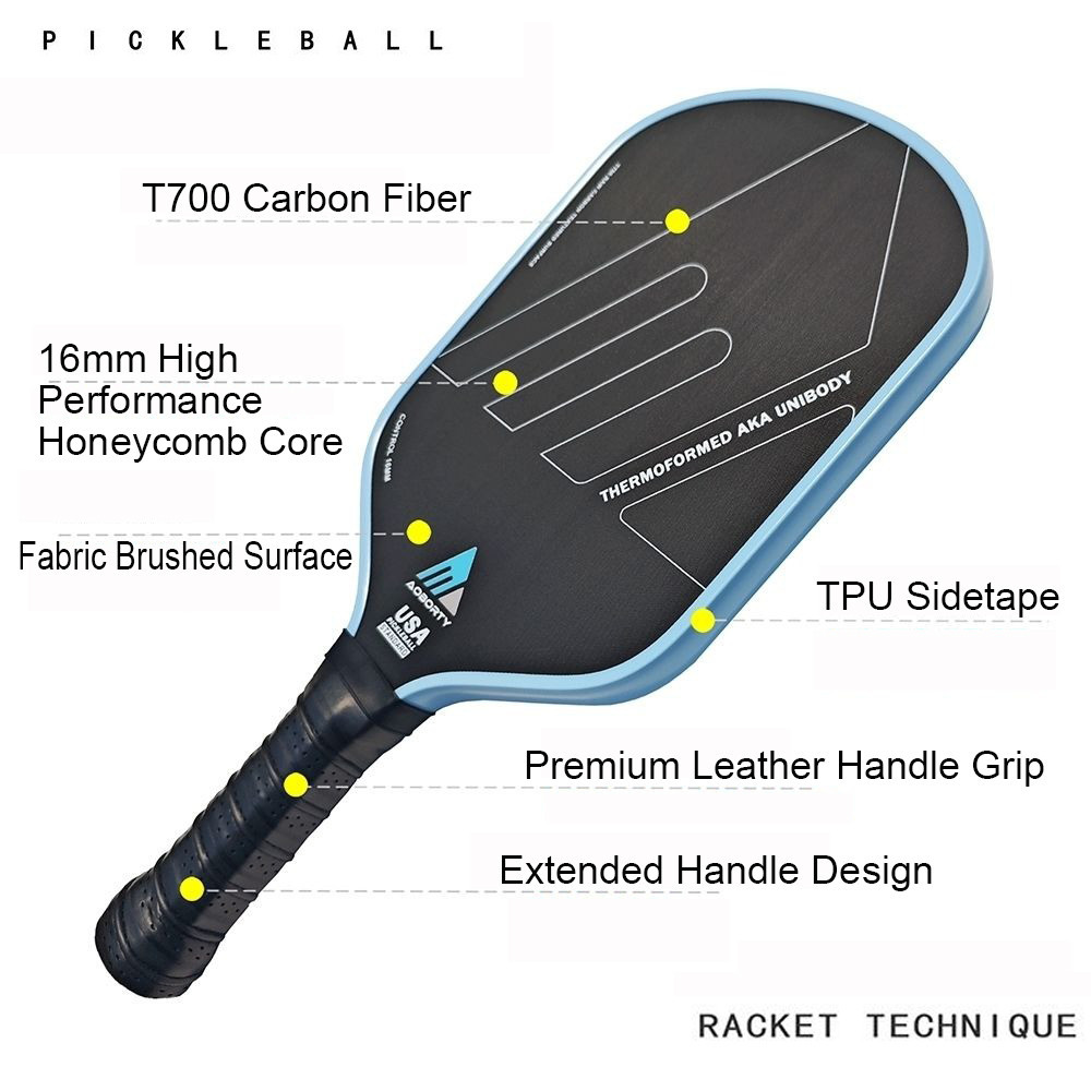 Hot Pressing 16MM Pickleball Paddles Ultralight T700 Carbon Fiber ...