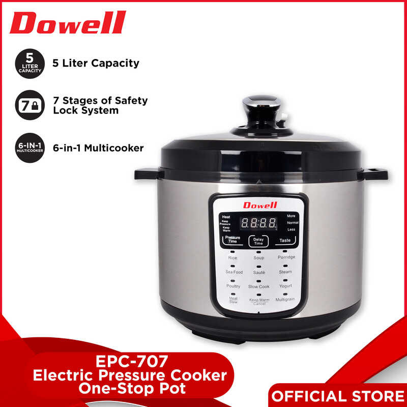 Dowell Epc-707 6-In-1 Multi Cooker With 12 Cooking Programs Electric ...