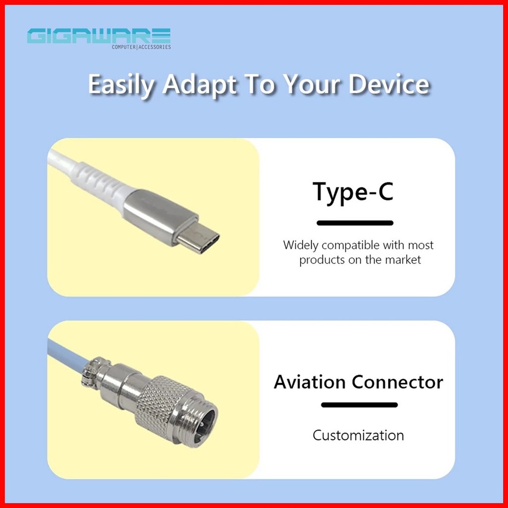 ♨ ☇ Ajazz AL60 Coiled and Double Row Mechanical Keyboard Cable Wire