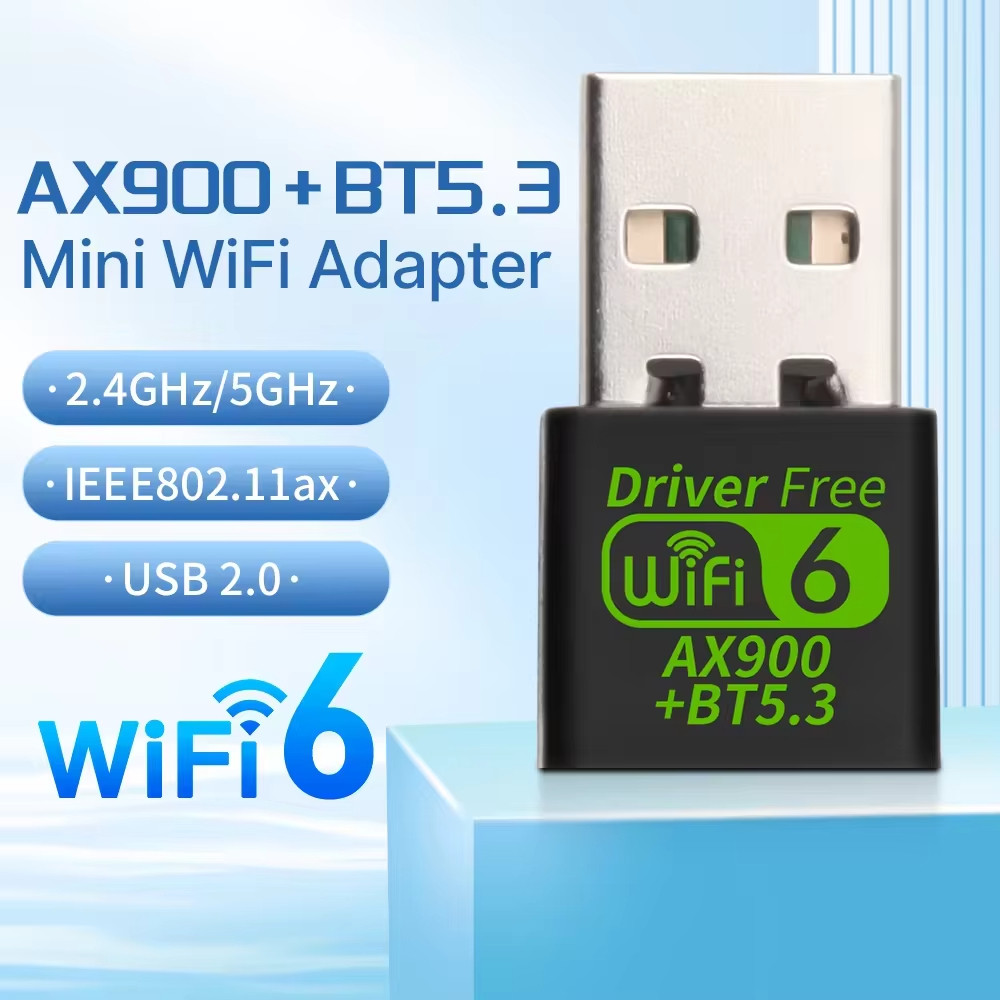 AX900 USB WiFi 6 Bluetooth 5.4 Adapter 2in1 Dongle Dual Band 2.4G&5GHz USB Network Wireless Wlan Receiver For Win 10/11 New