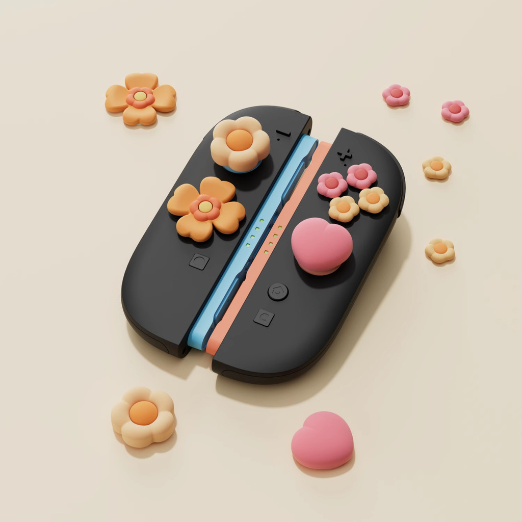 Silicone Cross D-Pad Button Caps Set Cute Joystick Cover ABXY Key ...