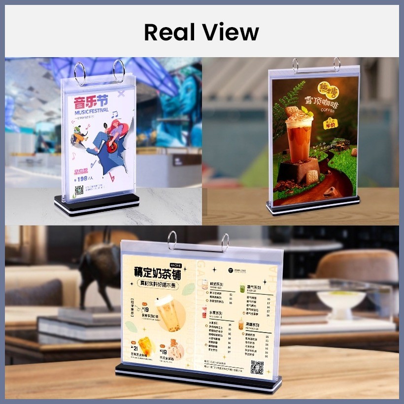 ⭕ [In stock] Restaurant menu display A4 size store promotional stand ...