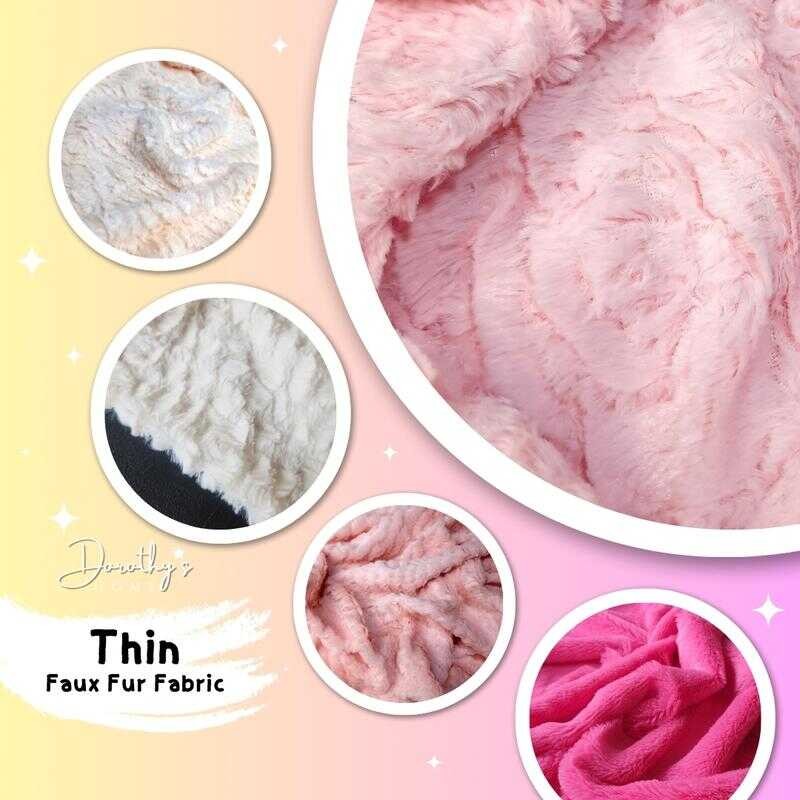 Small Sizes Wavy Design Thin/Manipis Flatlay Faux Fur Fabric For Table ...