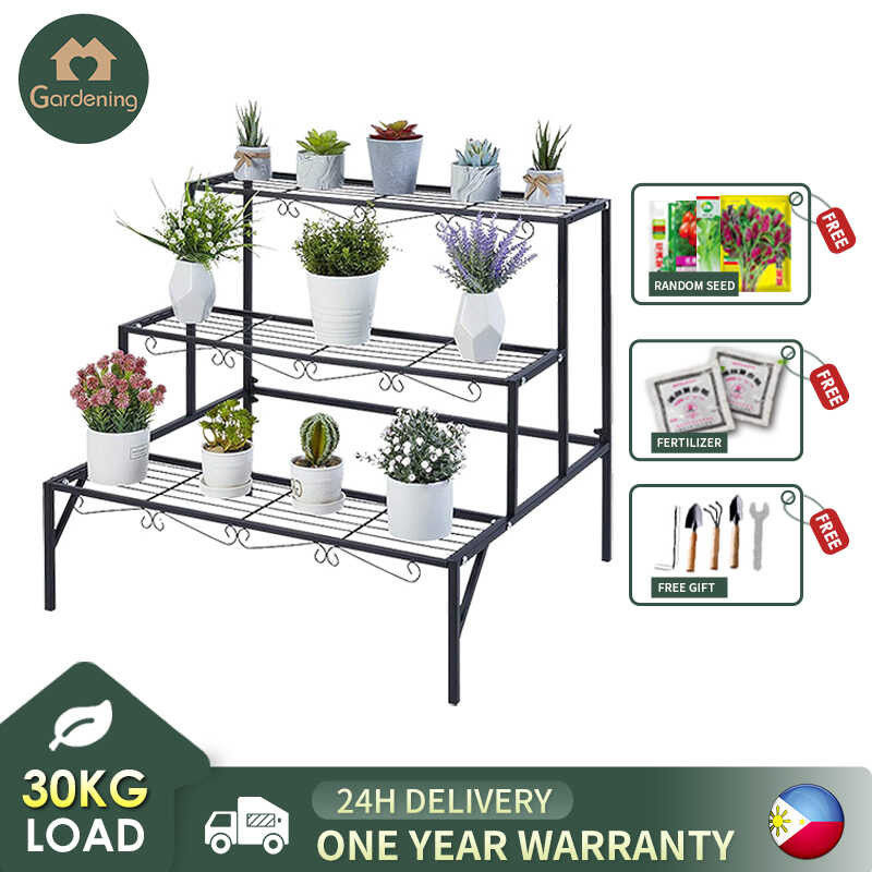 House 3 Gardening Tier Stand Ladder Plant Shees Garden wer Display Rack ...