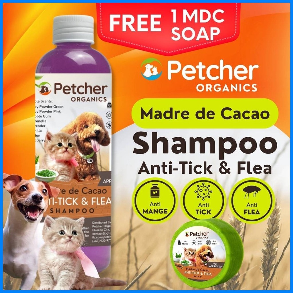 ⚽ ⏋ Petcher Organics Madre De Cacao Shampoo 250mL Lavender Scent Anti