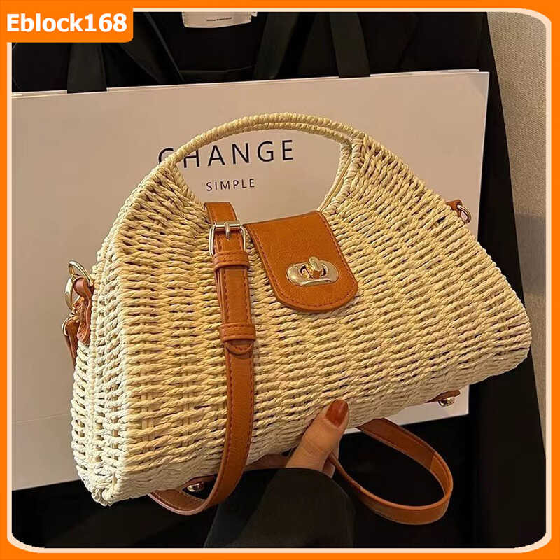 Woven Kababaihan Kamakailan Rattan Straw Bag Bali Island Bohemia Beach