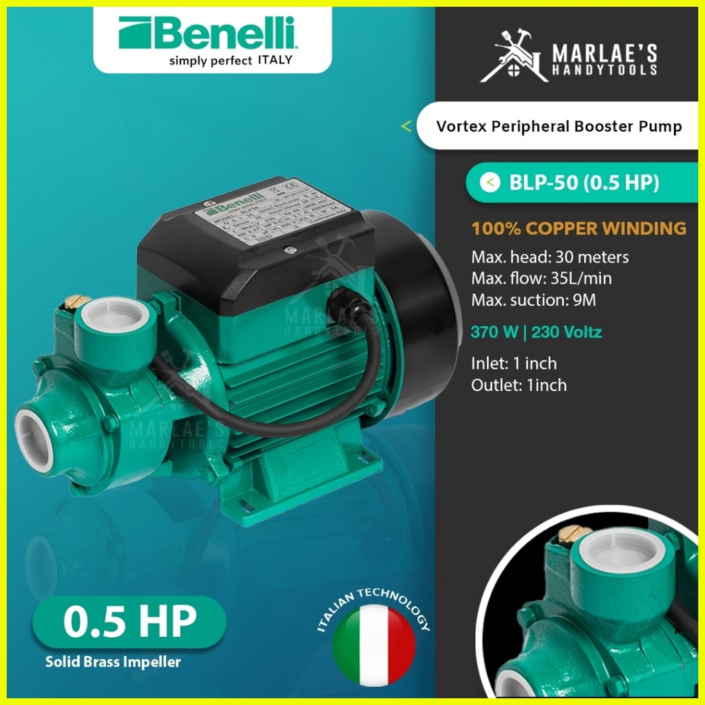 Benelli Water Booster Vortex Pump 0.5HP BLP50 Shopee Philippines