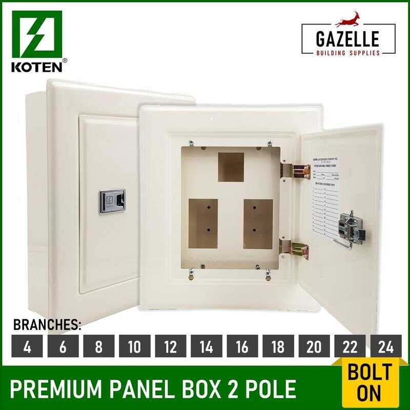 Koten Premium Type Panel Box 2 Pole Bolt On - 4 / 6 8 10 12 14 16 18 20 ...