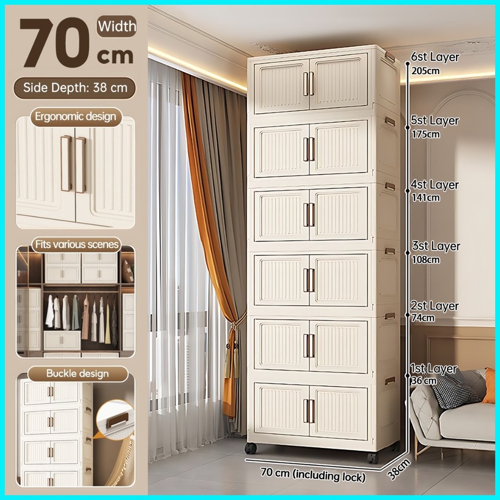 Multifunctional foldable storage cabinet 1-6 layer large capacity ...